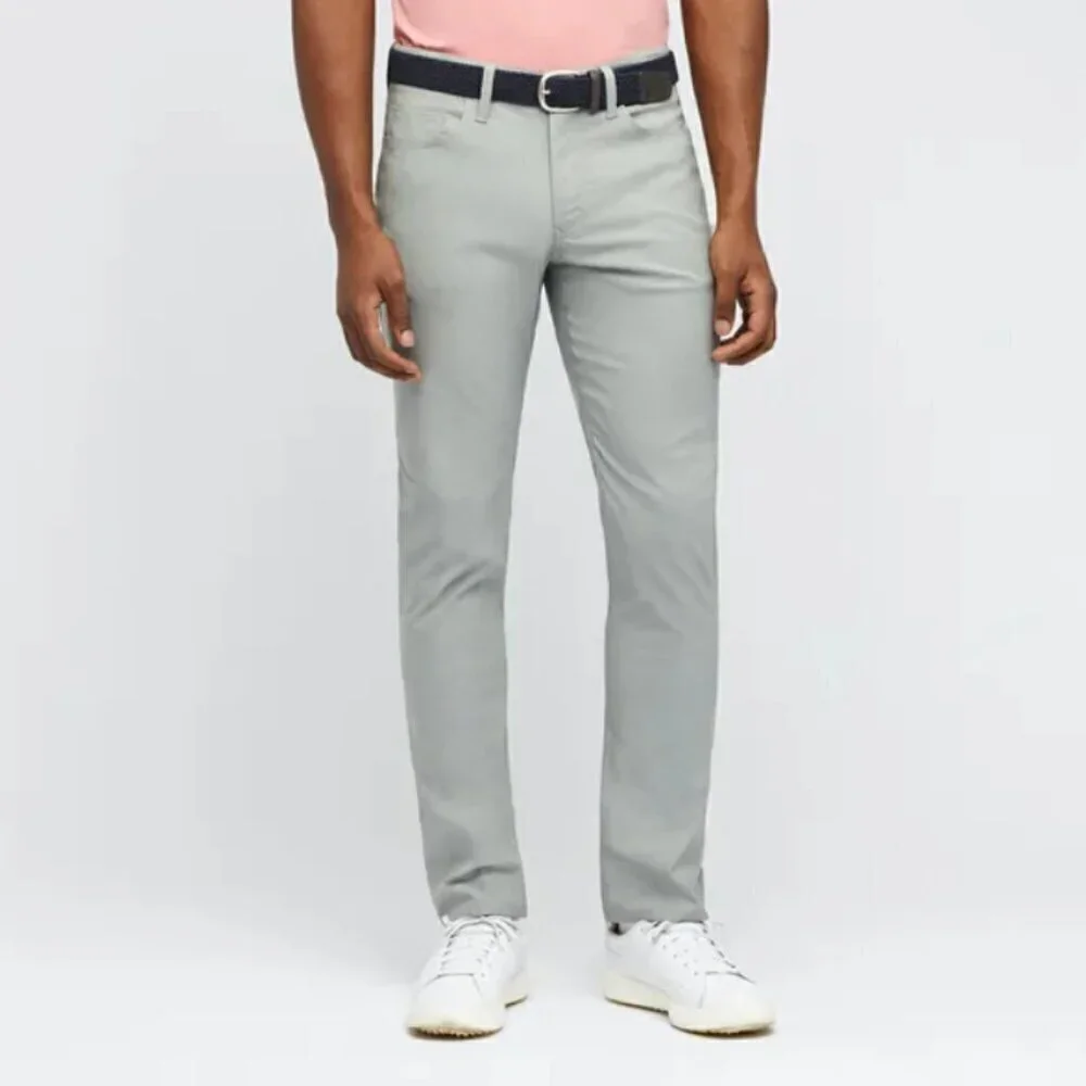 Bonobos Mens Lightweight Slim 5-Pocket Golf Pants in Heather Green-Size 33/32